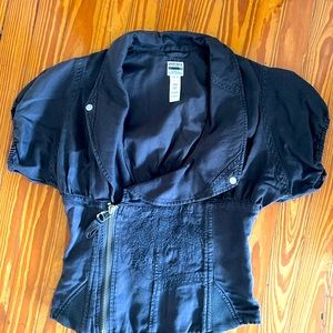 Diesel biker style jacket size M (fits like a size small gray stitching details
